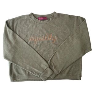 Melissa Masse Olive Green Crew Neck Sweater